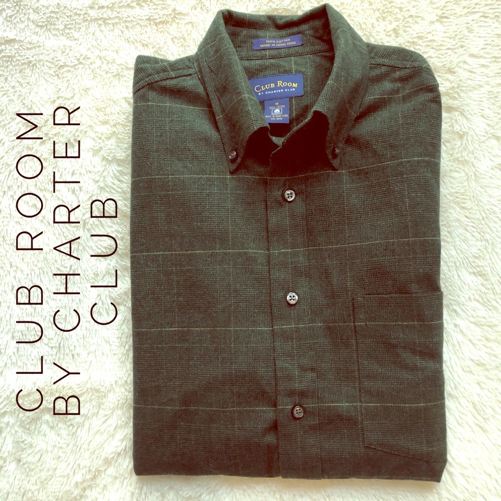 Club Room by Charter Club Structured Flannel Shirt